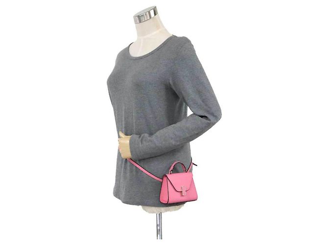 Valextra Iside Gürteltasche aus rosa Leder Pink - Ansicht 17