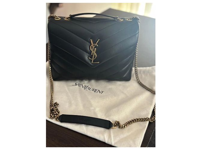 Autre Marque Saint Laurent Borsa Loulou in pelle nera Nero - vista 2