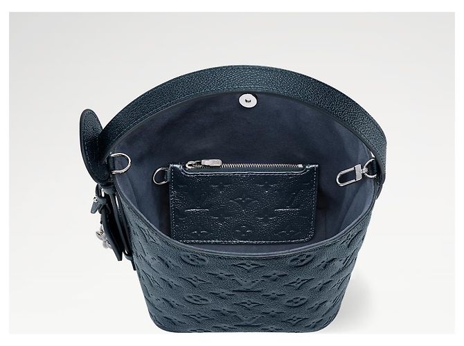 Louis Vuitton Bolsa All In BB Monogram Empreinte Couro Azul Iridescente M26430 Azul marinho - vista 17