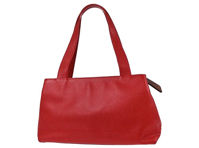 Chanel Vintage Logo Caviar Medium Red - view 2