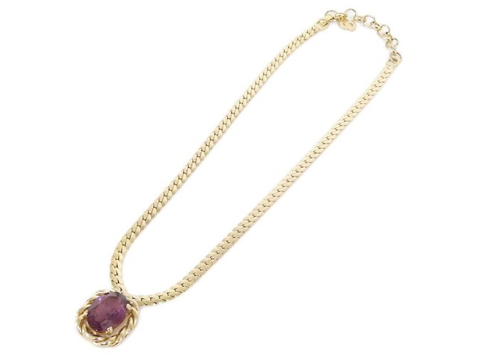 Colar Christian Dior Dourado e Roxo - vista 2
