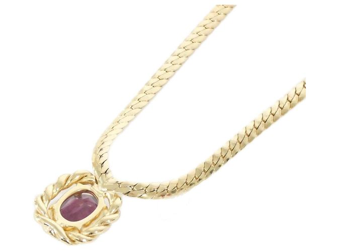Colar Christian Dior Dourado e Roxo - vista 3