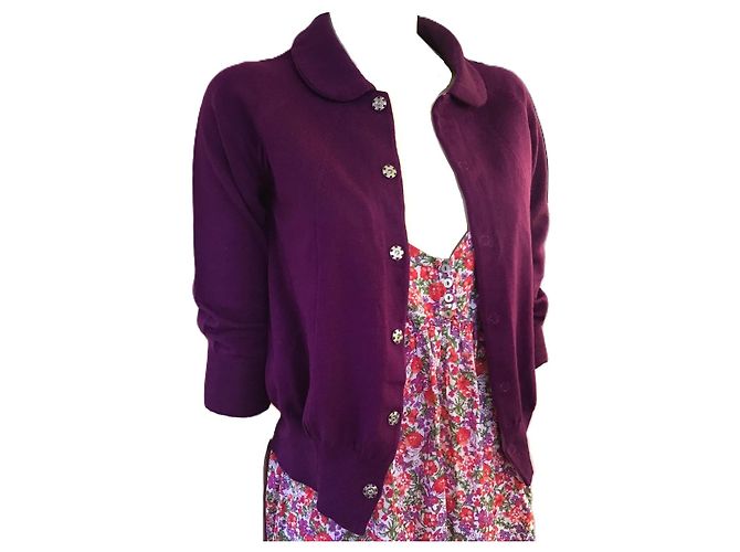 Comme Des Garcons Cardigã de lã Comme des Garçons Tricot Roxo - vista 3