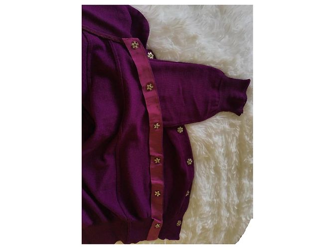 Comme Des Garcons Cardigã de lã Comme des Garçons Tricot Roxo - vista 4