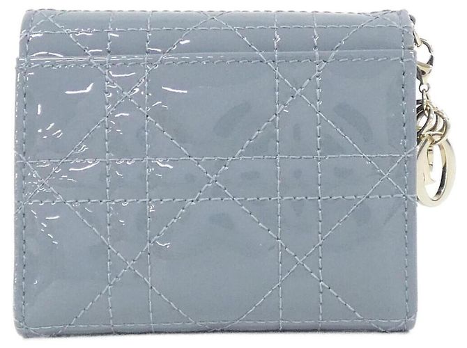 Christian Dior Lady Lotus Tri-Fold Geldbörse Blau - Ansicht 2