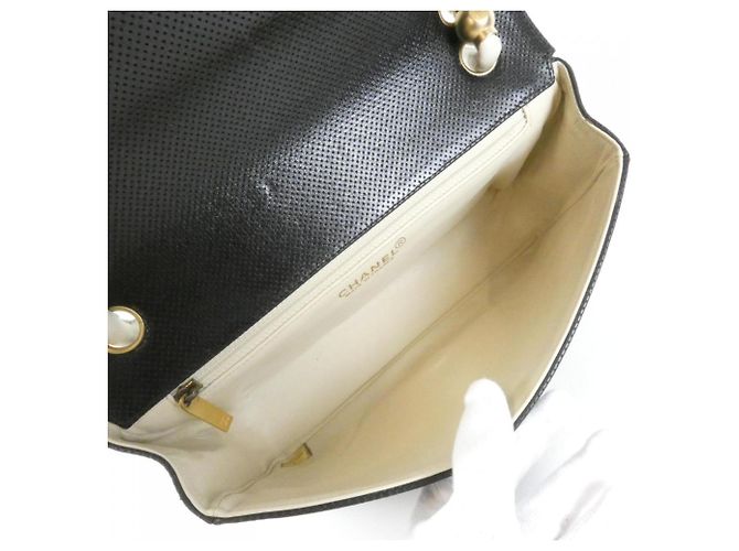 Chanel 16533 Schultertasche Schwarz Beige - Ansicht 8