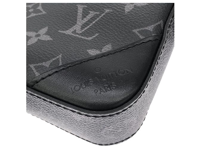 Sac Trio Messenger Louis Vuitton Monogram Eclipse Reverse Noir Gris - vue 5