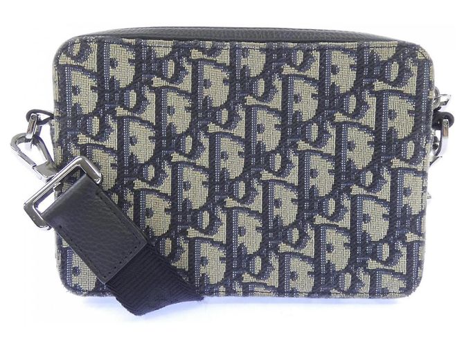Borsa a pochette con zip Christian Dior Dior DIOR in jacquard Oblique Nero Beige - vista 3