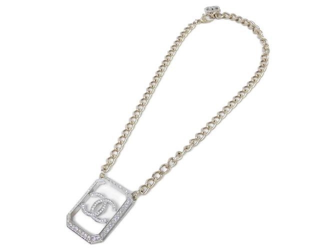 Collar con colgante de cristal Chanel Plata Dorado - vista 2