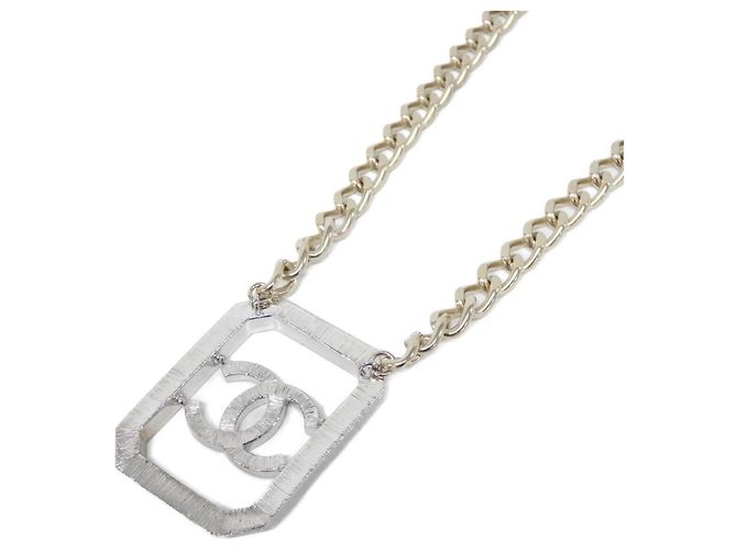 Collar con colgante de cristal Chanel Plata Dorado - vista 3