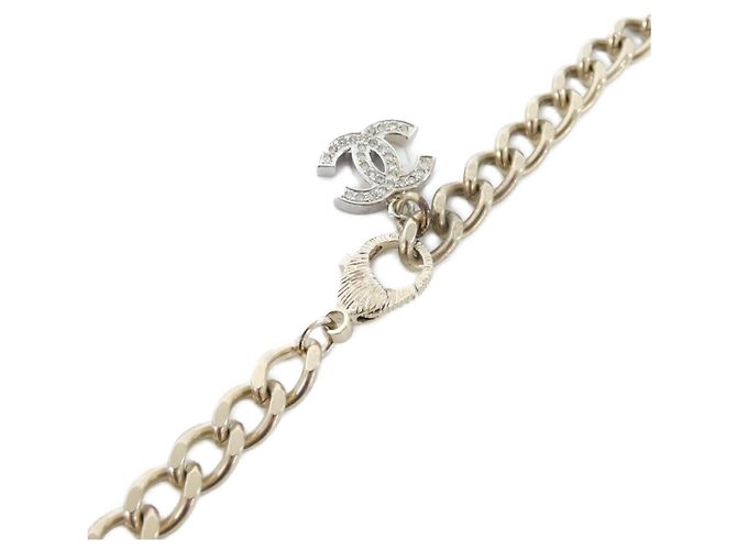 Collar con colgante de cristal Chanel Plata Dorado - vista 4