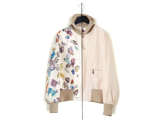Hermès Reversible Bomberjacke aus Seidentwill - Minéraux Motiv Pink Mehrfarben - Ansicht 12