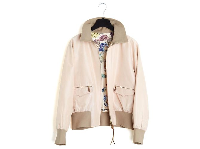 Hermès Reversible Bomberjacke aus Seidentwill - Minéraux Motiv Pink Mehrfarben - Ansicht 2