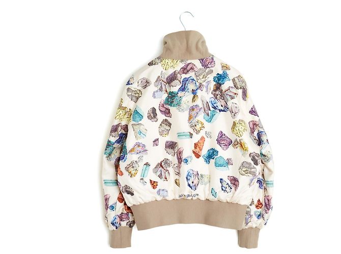 Hermès Reversible Bomberjacke aus Seidentwill - Minéraux Motiv Pink Mehrfarben - Ansicht 5