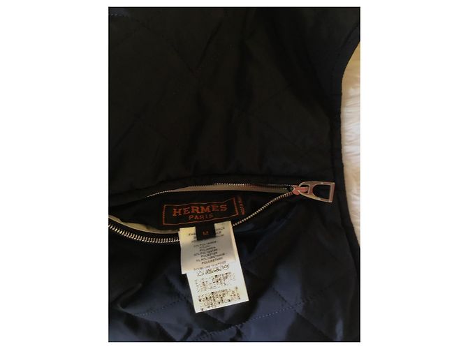 Hermès Wendbare Steppjacke Schwarz Beige - Ansicht 10
