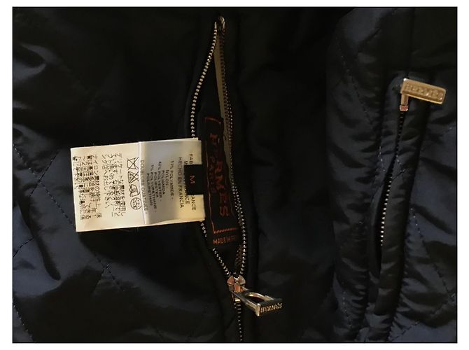 Hermès Wendbare Steppjacke Schwarz Beige - Ansicht 9