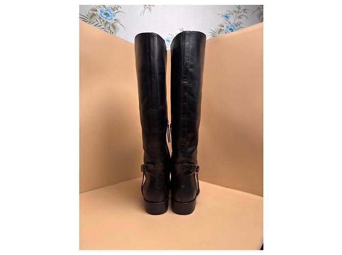 Botas altas de piel negra Burberry Negro - vista 6