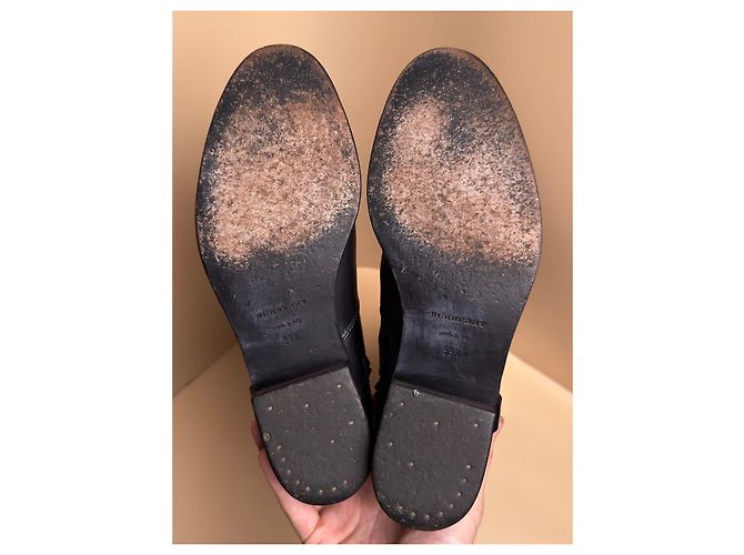 Botas altas de piel negra Burberry Negro - vista 8