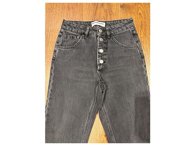 Balenciaga Jeans dritti in denim grigio - vista 2