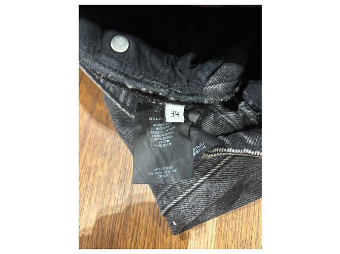 Balenciaga Jeans dritti in denim grigio - vista 4