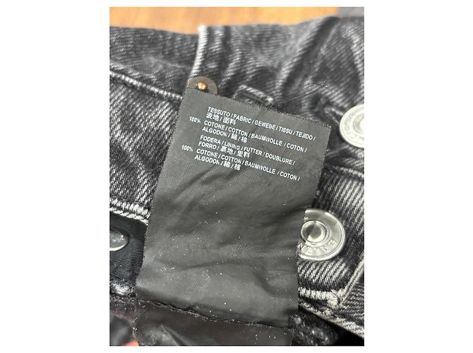 Balenciaga Jeans dritti in denim grigio - vista 5