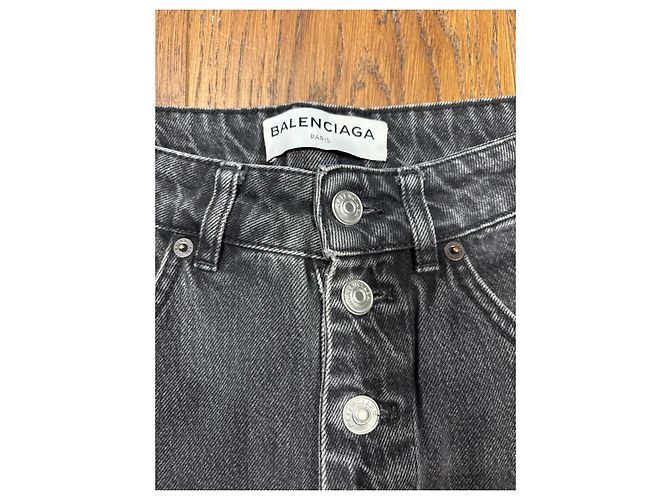 Balenciaga Jeans dritti in denim grigio - vista 6