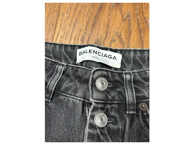 Balenciaga Jeans dritti in denim grigio - vista 7