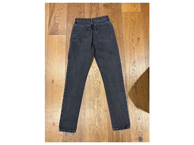 Balenciaga Jeans dritti in denim grigio - vista 8