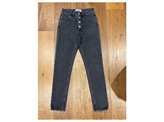 Balenciaga Jeans dritti in denim grigio - vista 9