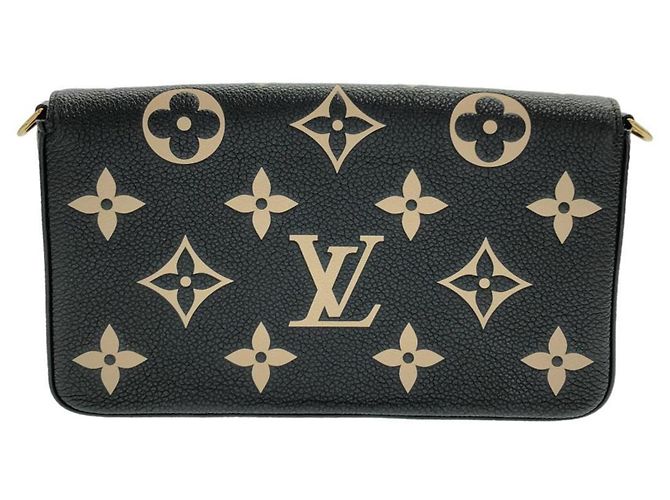 Louis Vuitton Bicolor Monogram Empreinte Pochette Felicie Nero Beige - vista 2