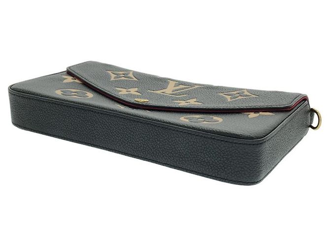 Louis Vuitton Bicolor Monogram Empreinte Pochette Felicie Nero Beige - vista 3