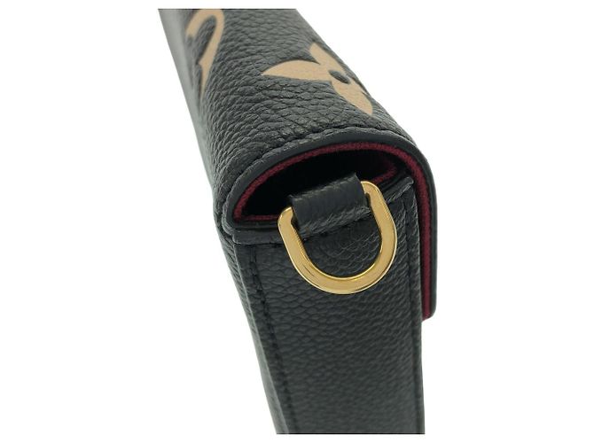Louis Vuitton Bicolor Monogram Empreinte Pochette Felicie Nero Beige - vista 5