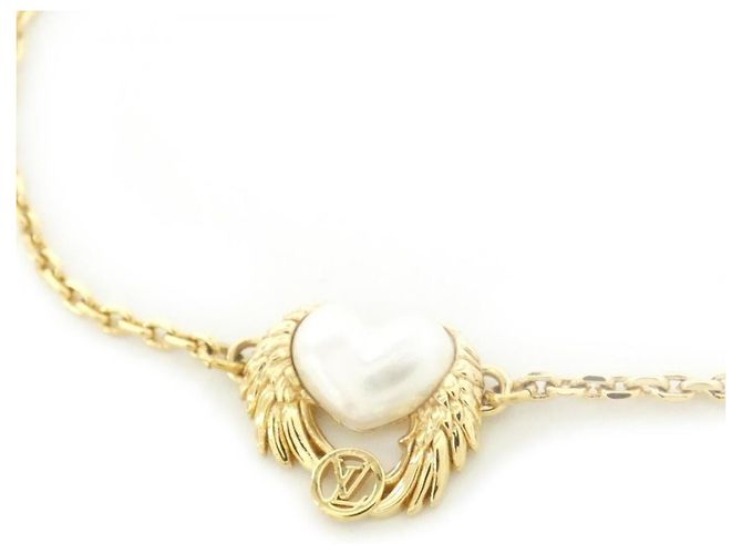 Louis Vuitton Charm Bracelet d'Oreilles Coeur Angel Love Bianco D'oro - vista 2