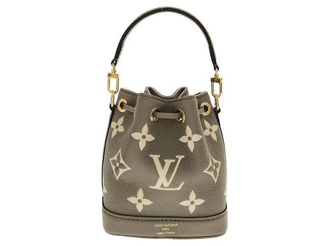 Noe Louis Vuitton Bicolor Monogram Empreinte Nano Noé Schultertasche Grau Roh - Ansicht 2