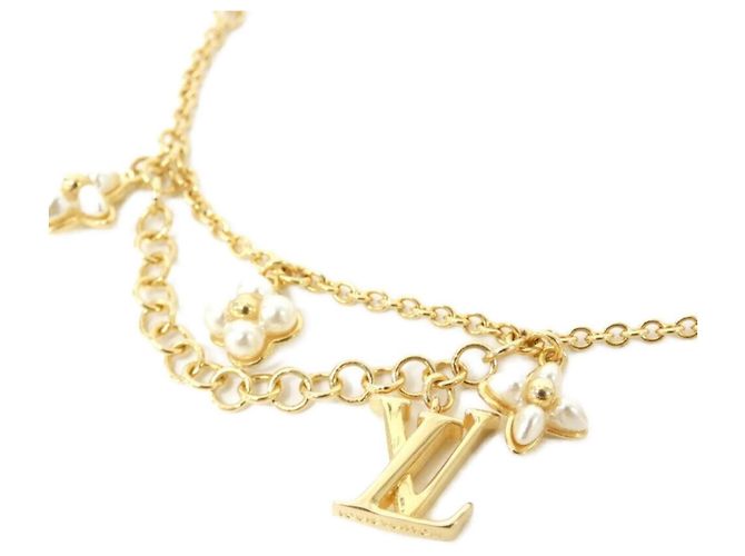 Pulseira com pingente Louis Vuitton LV Floragram Branco Dourado - vista 2