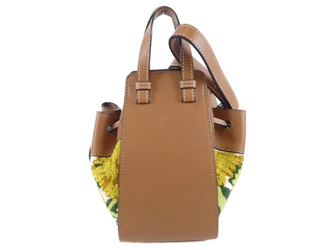 Sac à épaule mini Loewe Hammock à cordon de serrage Jaune - vue 2