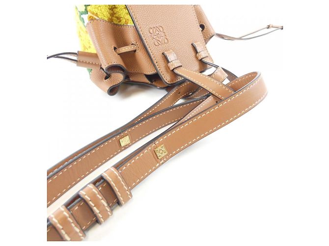 Sac à épaule mini Loewe Hammock à cordon de serrage Jaune - vue 7