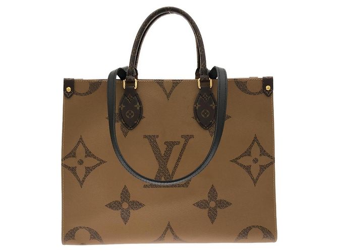 Borsa Louis Vuitton Monogram Giant OnTheGo MM Marrone - vista 2