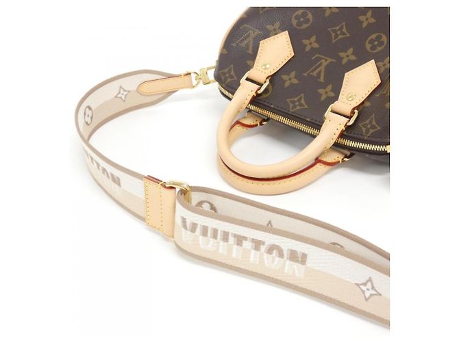Borsa Boston Louis Vuitton Monogram Speedy Bandoulière Marrone Beige - vista 5