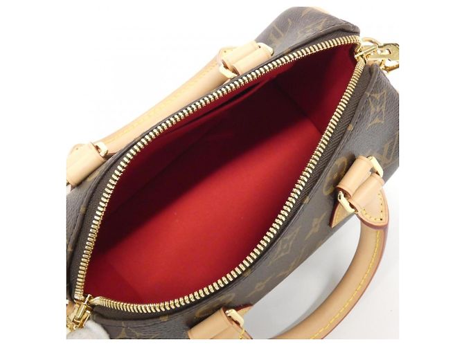 Borsa Boston Louis Vuitton Monogram Speedy Bandoulière Marrone Beige - vista 6
