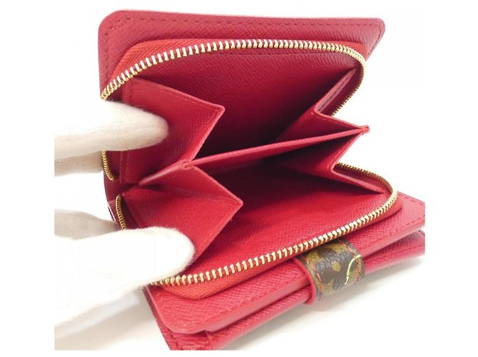 Portefeuille compact zippé Louis Vuitton Monogram Cherry Marron Rouge - vue 6