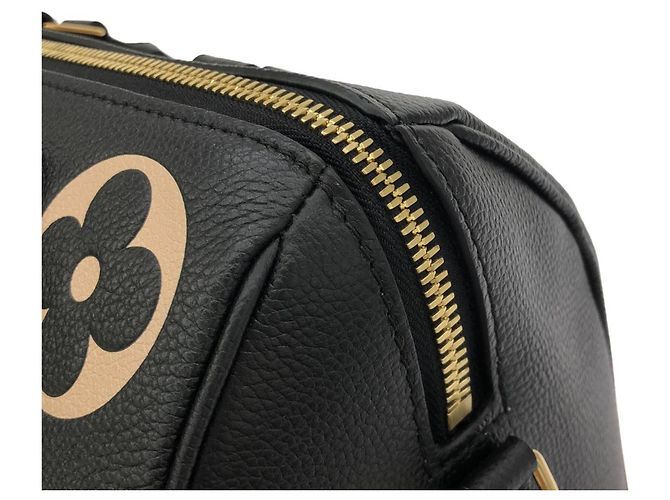 Speedy Sac Boston Louis Vuitton Bicolor Monogram Empreinte Noir Beige - vue 4