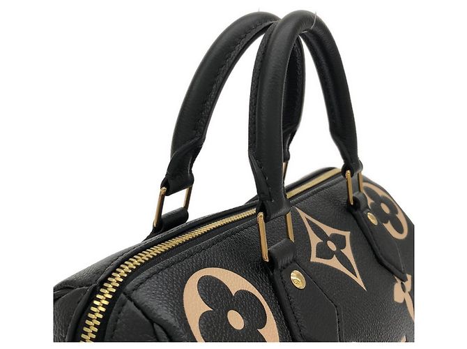 Speedy Sac Boston Louis Vuitton Bicolor Monogram Empreinte Noir Beige - vue 7