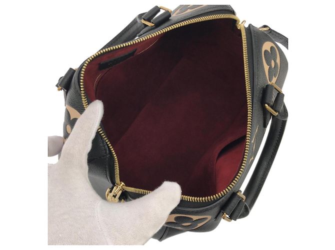 Speedy Sac Boston Louis Vuitton Bicolor Monogram Empreinte Noir Beige - vue 8
