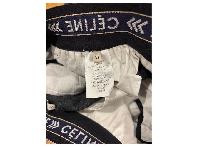 Céline Celine Wide Leg Wool Blend Pants Grey - view 4
