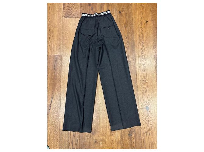 Céline Celine Wide Leg Wool Blend Pants Grey - view 7