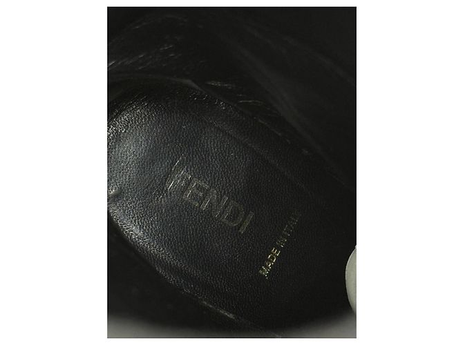 Botas de tacón plataforma en ante negro Fendi - vista 10