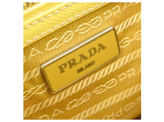 Prada Galleria Double Zip Saffiano Leather Small Yellow - view 4
