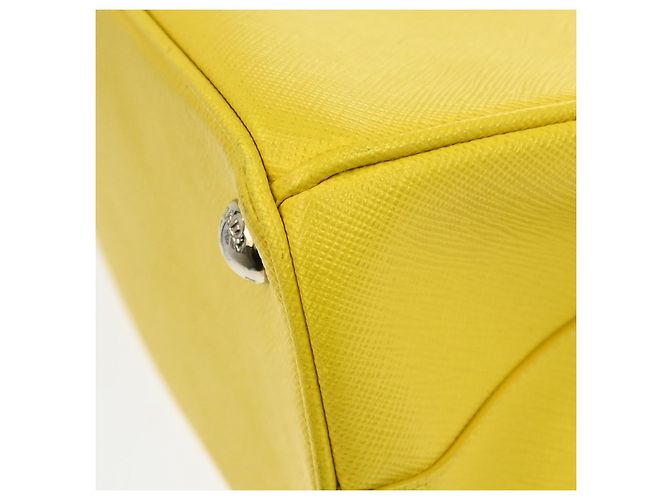 Prada Galleria Double Zip Saffiano Leather Small Yellow - view 5