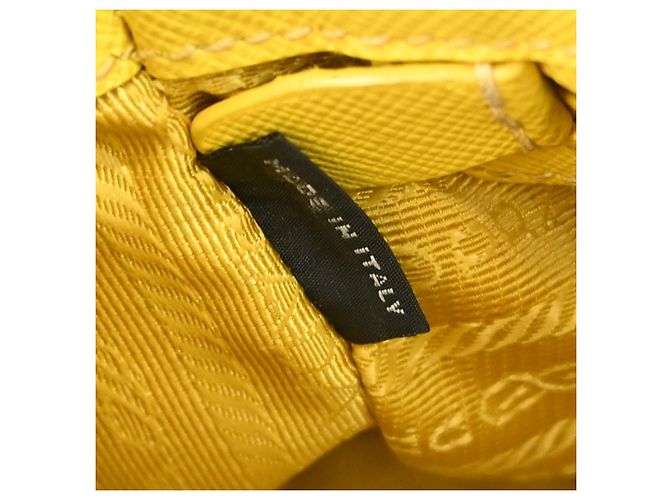Prada Galleria Double Zip Saffiano Leather Small Yellow - view 7